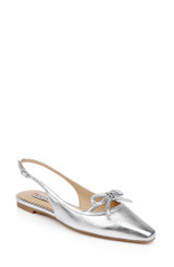 Silver | Genesis Slingback Ballet Flats Front Side