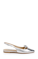 Silver | Genesis Slingback Ballet Flats Side