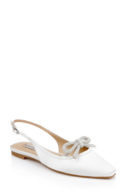 White | Genesis Slingback Ballet Flats Front Side