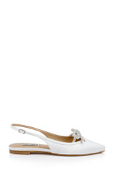 White | Genesis Slingback Ballet Flats Side