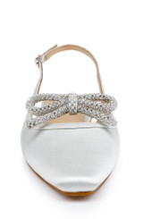 White | Genesis Slingback Ballet Flats Front