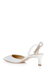 White | Gentry Mid Heel Slingback Pumps Back Side