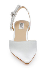 White | Gentry Mid Heel Slingback Pumps Front