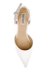White | Gentry Mid Heel Slingback Pumps Top