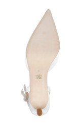 White | Gentry Mid Heel Slingback Pumps Sole