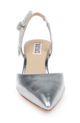 Silver Leather | Gentry II Mid Slingback Pumps Front