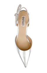 Silver Leather | Gentry II Mid Slingback Pumps Top