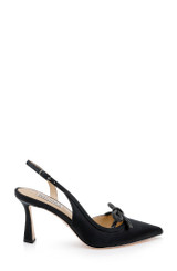 Black | Georgie Pointed Slingback Pumps Side