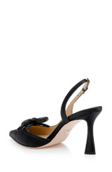 Black | Georgie Pointed Slingback Pumps Back Side