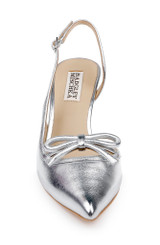 Silver Leather | Georgie Pointed Slingback Pumps Front