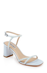 Moonstone Blue | Giabella Open Toe Block Heels Front Side