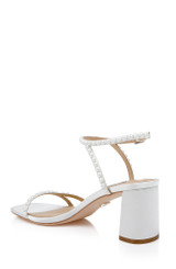 White | Giabella Open Toe Block Heels Back Side