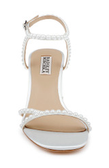 White | Giabella Open Toe Block Heels Front