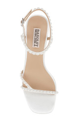 White | Giabella Open Toe Block Heels Top