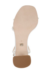 White | Giabella Open Toe Block Heels Sole