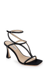 Black | Gianni Strappy Square Toe Heels Front Side