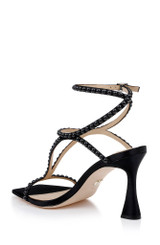 Black | Gianni Strappy Square Toe Heels Back Side