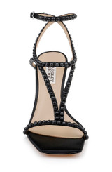 Black | Gianni Strappy Square Toe Heels Front