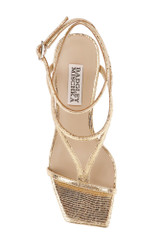 Gold Lizard | Gianni Strappy Square Toe Heels Top