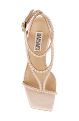 Soft Nude | Gianni Strappy Square Toe Heels Top
