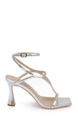 Silver Lizard | Gianni Strappy Square Toe Heels Side