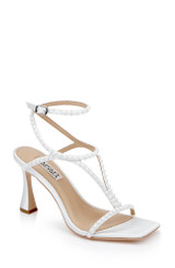 White | Gianni Strappy Square Toe Heels Front Side