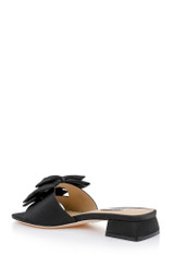 Black Crepe | Giorgia Low Block Slide Sandals Back Side