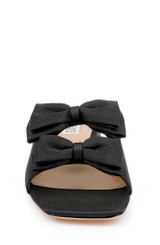 Black Crepe | Giorgia Low Block Slide Sandals Front