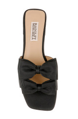 Black Crepe | Giorgia Low Block Slide Sandals Top