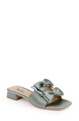 Sage | Giorgia Low Block Slide Sandals Front Side