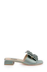 Sage | Giorgia Low Block Slide Sandals Side