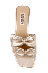 Champagne Leather | Giorgia II Low Block Slide Sandals Top