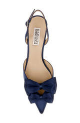 Midnight Satin | Giovanna Bow Slingback Pumps Top