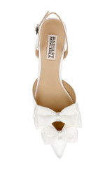 White Satin | Giovanna Bow Slingback Pumps Top