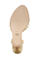 Gold Leather | Giuliana Leather Ankle Strap Heels Sole