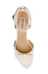 White Leather | Giuliana Leather Ankle Strap Heels Top