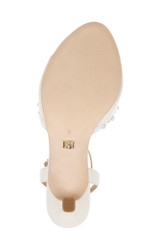 White Leather | Giuliana Leather Ankle Strap Heels Sole