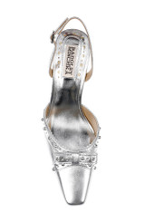 Silver Leather | Gizelle Square Toe Pumps Top