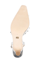 Silver Leather | Gizelle Square Toe Pumps Sole