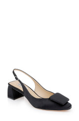Black | Gracen Block Heel Slingback Pumps Front Side