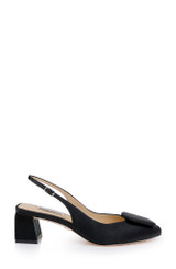 Black | Gracen Block Heel Slingback Pumps Side
