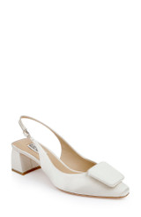 Ivory | Gracen Block Heel Slingback Pumps Front Side