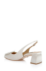 Ivory | Gracen Block Heel Slingback Pumps Back Side