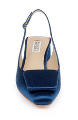 Navy | Gracen Block Heel Slingback Pumps Front