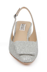 Silver Glitter | Gracen Block Heel Slingback Pumps Front