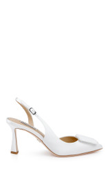 White | Graciella High Heel Slingback Pumps Side