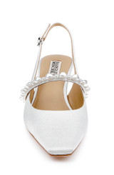 White Crepe | Gretel Mary Jane Slingbacks Front