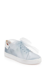 Moonstone Blue | Gem Dressy Satin Sneakers Front Side