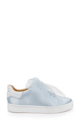 Moonstone Blue | Gem Dressy Satin Sneakers Side