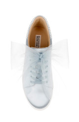 Moonstone Blue | Gem Dressy Satin Sneakers Top